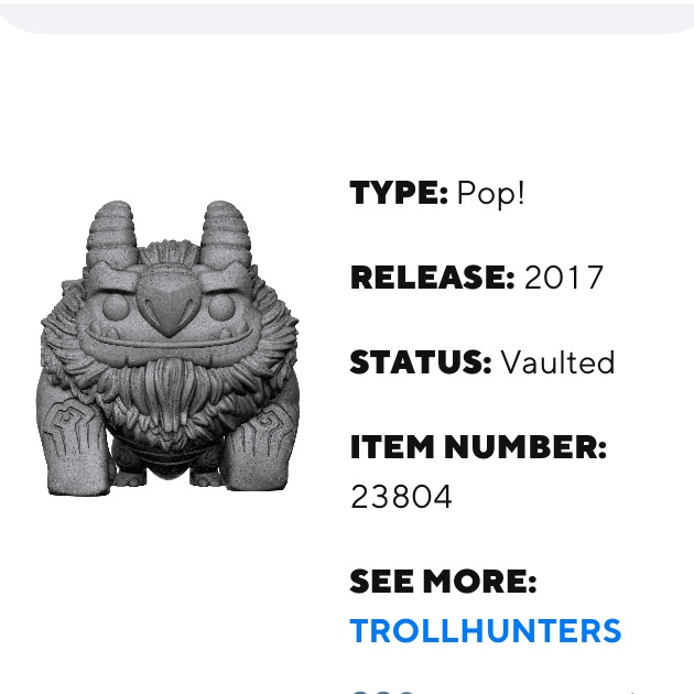New Vaulted 2017 Fall Convention Exclusive Trollhunters Aaarrrgghh!!! Funko Pop